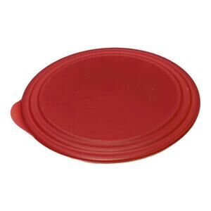 Tupperware Sheerly Elegant Red Round Platter Ruby Seal Clear 10" Serving Plate